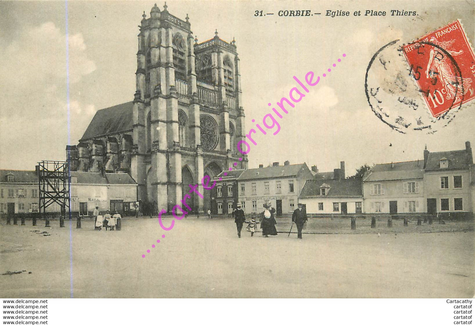80.  CORBIE .  Eglise Et Place Thiers . - Corbie