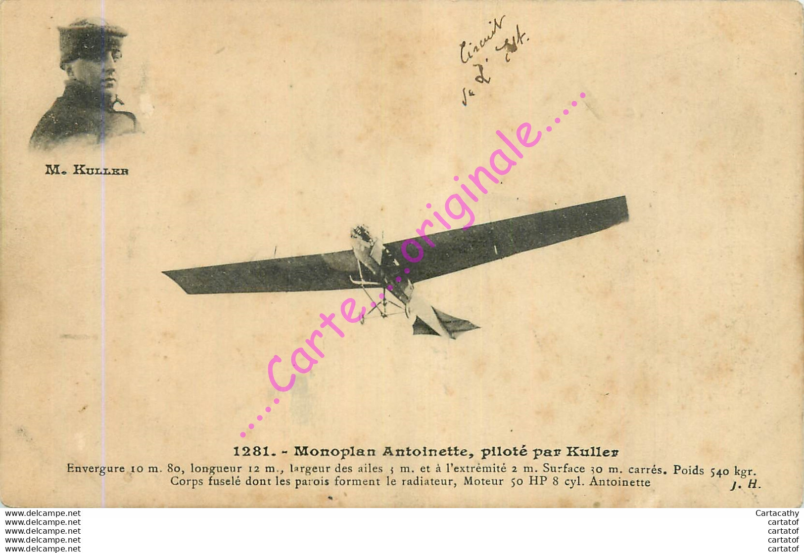 Monoplan Antoinette Piloté Par KULLER . - Flieger