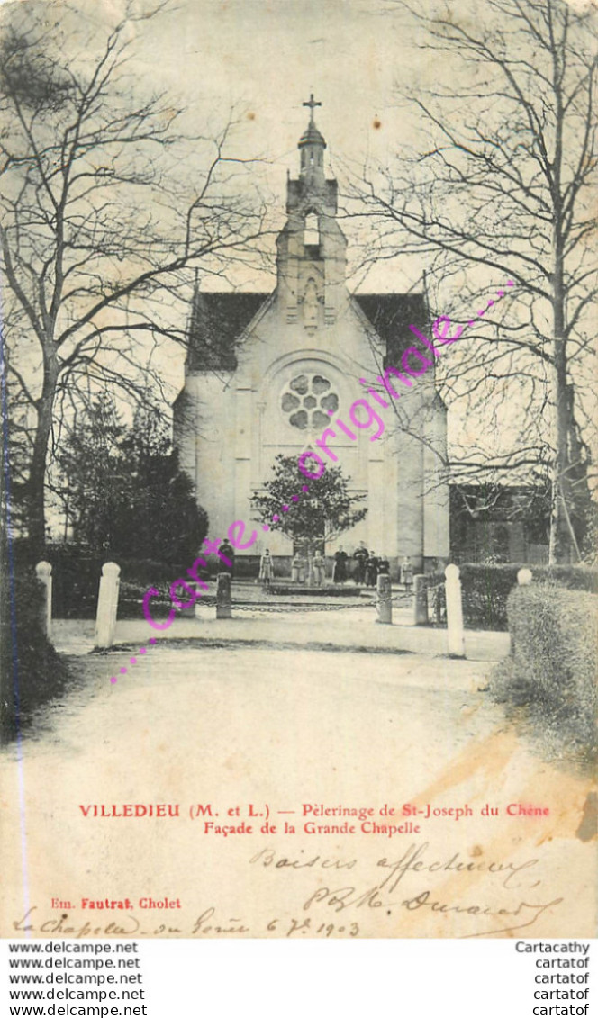 49.  VILLEDIEU . Pèlerinage De St-Joseph Du Chène . Façade De La Grande Chapelle . - Autres & Non Classés