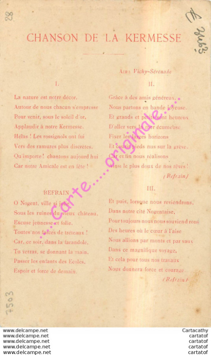 28.  NOGENT LE ROI .  Maison XVè Siècle .  CPA  CHANSON DE LA KERMESSE . - Nogent Le Roi