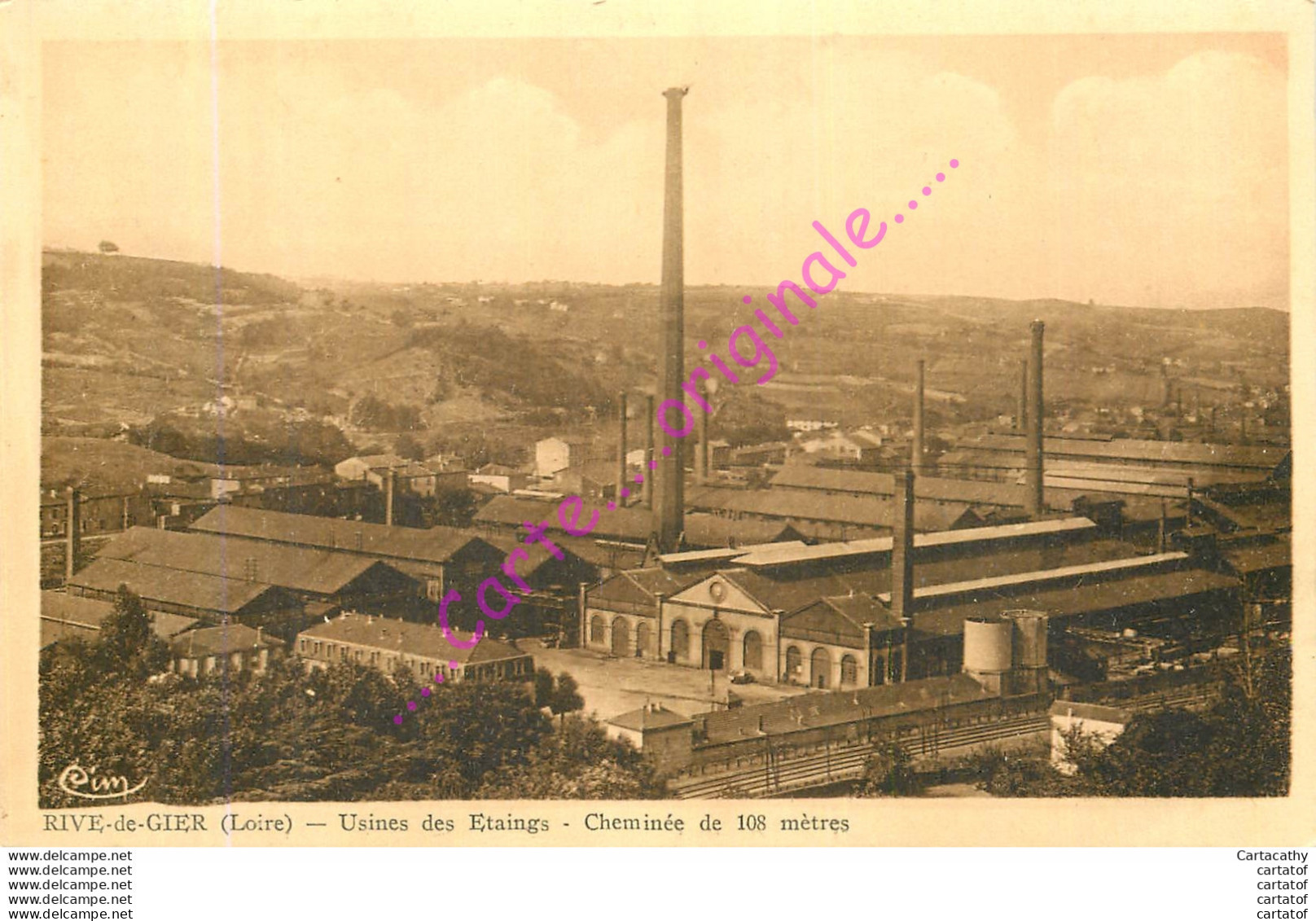 42. RIVE De GIER .  Usines Des Etaings . Cheminée De 108 Mètres . - Rive De Gier