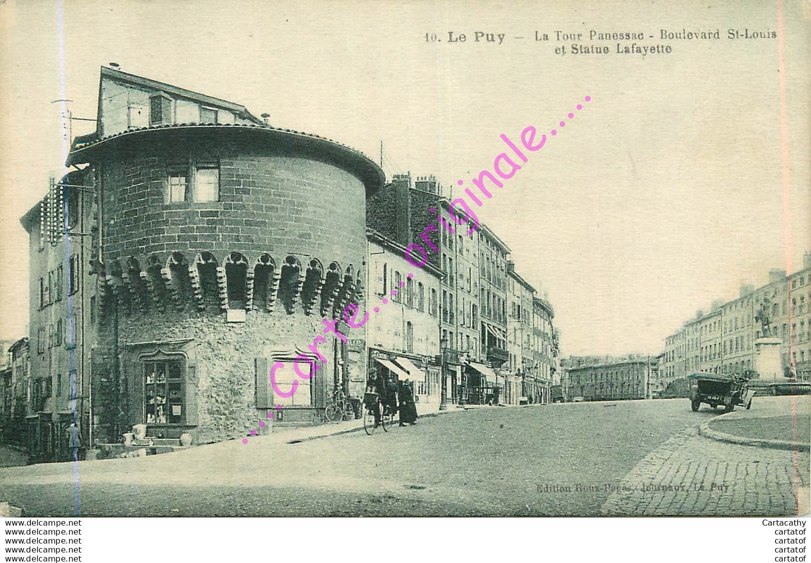 43.  LE PUY .  La Tour Panessac .  Boulevard St-Louis Et Statue Lafayette . - Le Puy En Velay