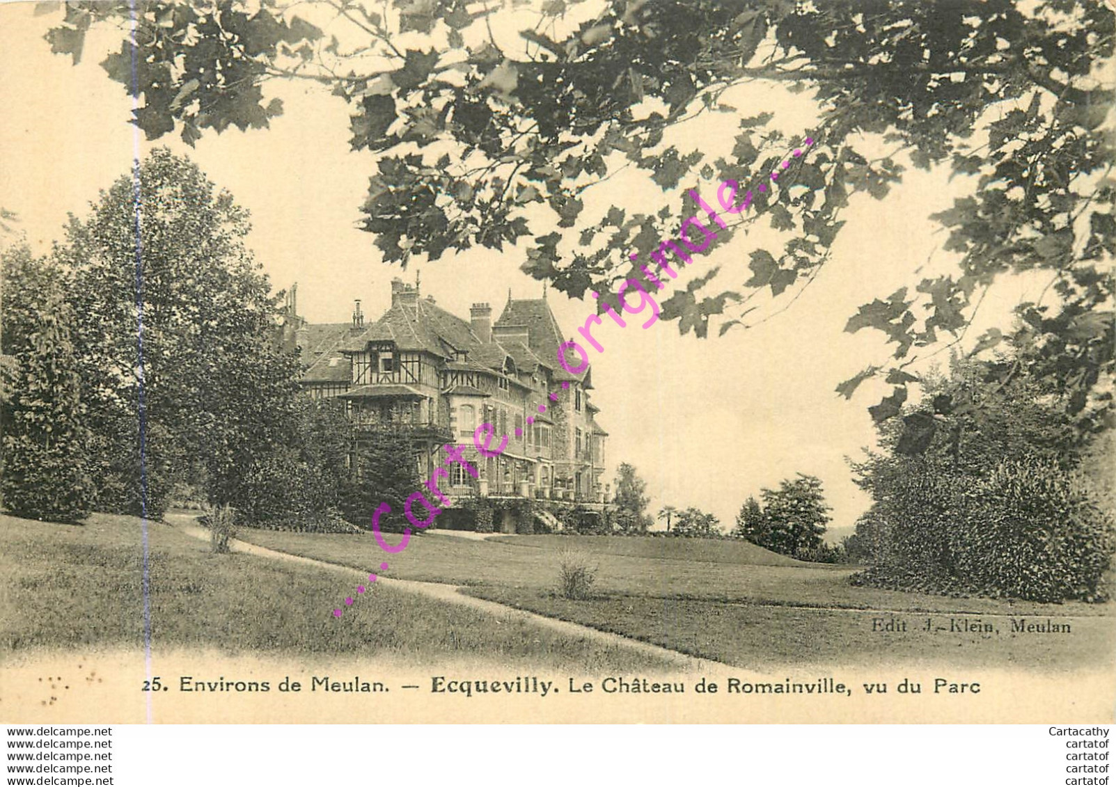 78.  MEULAN .  ECQUEVILLY . Le Château De Romainville Vu Du Parc . - Meulan