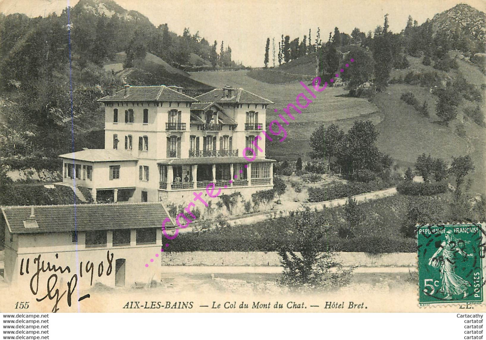 73.  AIX LES BAINS .  Le Col Du Mont Du Chat . Hôtel Bret . - Aix Les Bains