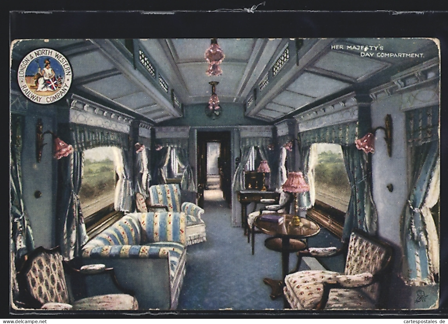Pc London & North Western Railway Company, Her Majesty`s Day Compartment, Englische Eisenbahn  - Trains