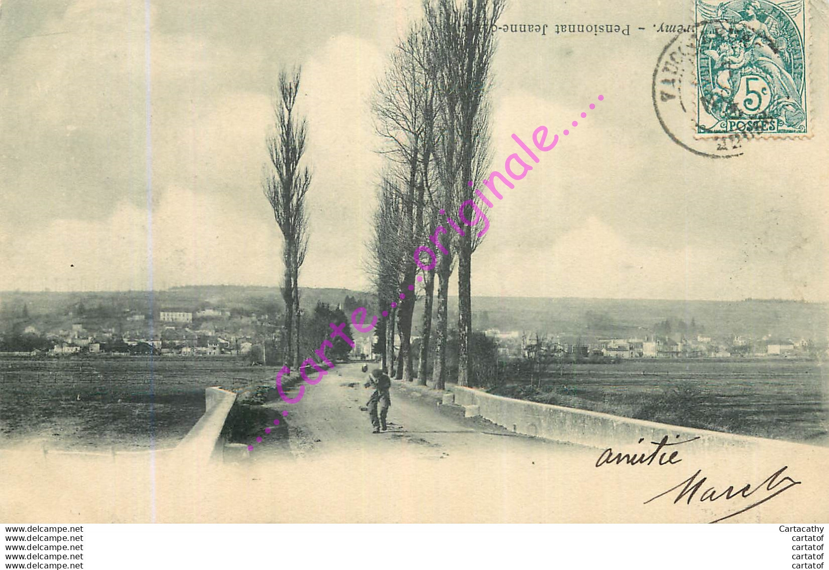 55.  Carte Fautée : VAUCOULEURS .  Route De CHALAINES Titrée à L'envers "Dom Remy ..." - Autres & Non Classés