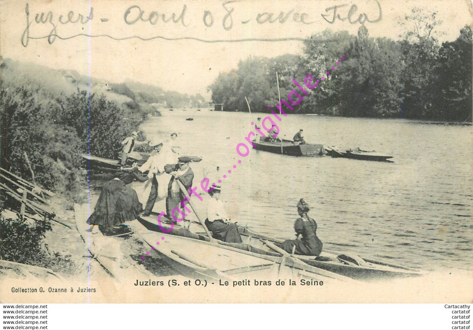 78.  JUZIERS .  Le Petit Bras De La Seine .  CPA Animée ( Barques Canotage ) . - Other & Unclassified