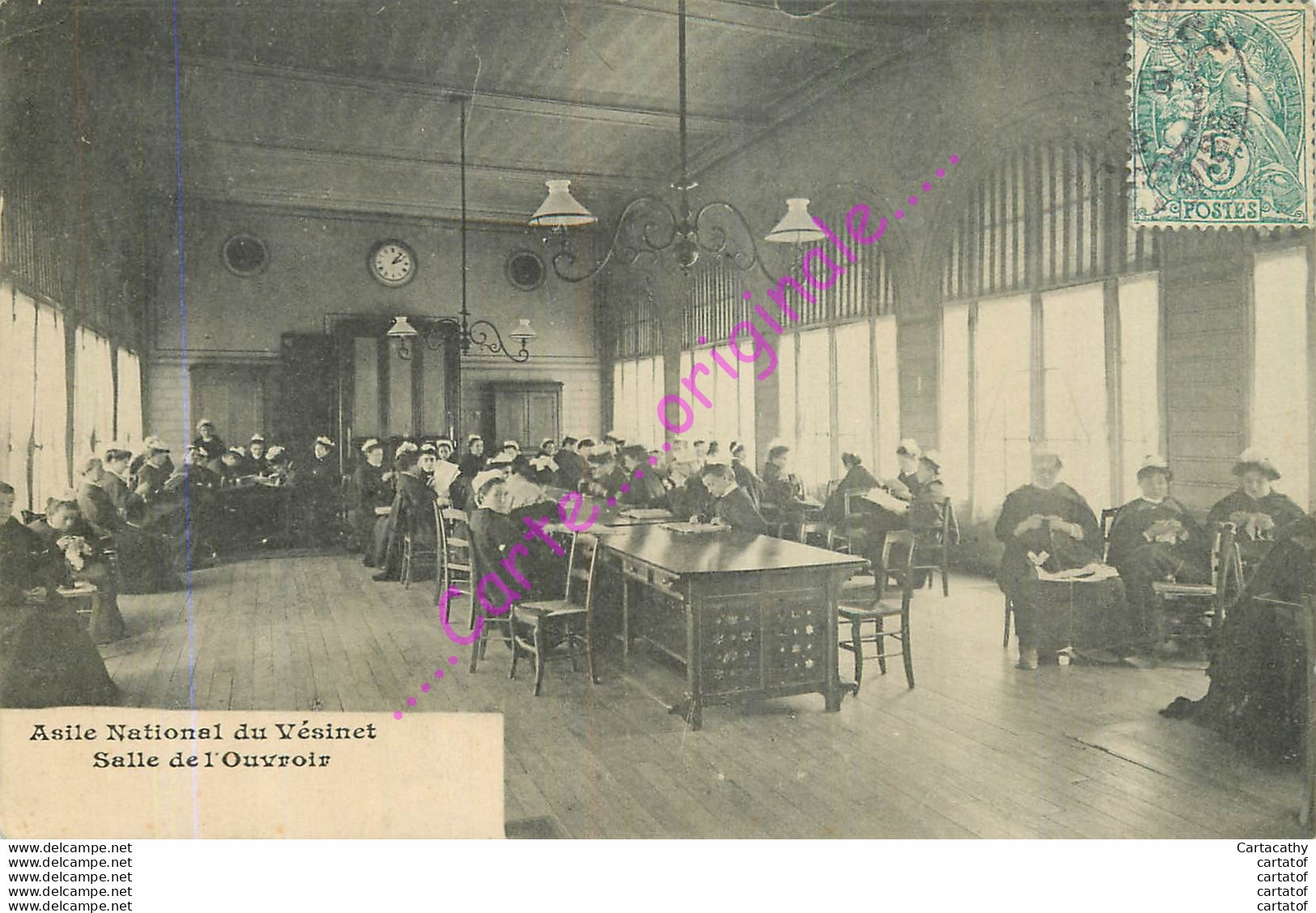 78.  LE VESINET .  Asile National Du Vésinet .  Salle De L'Ouvroir .  CPA Animée . - Le Vésinet