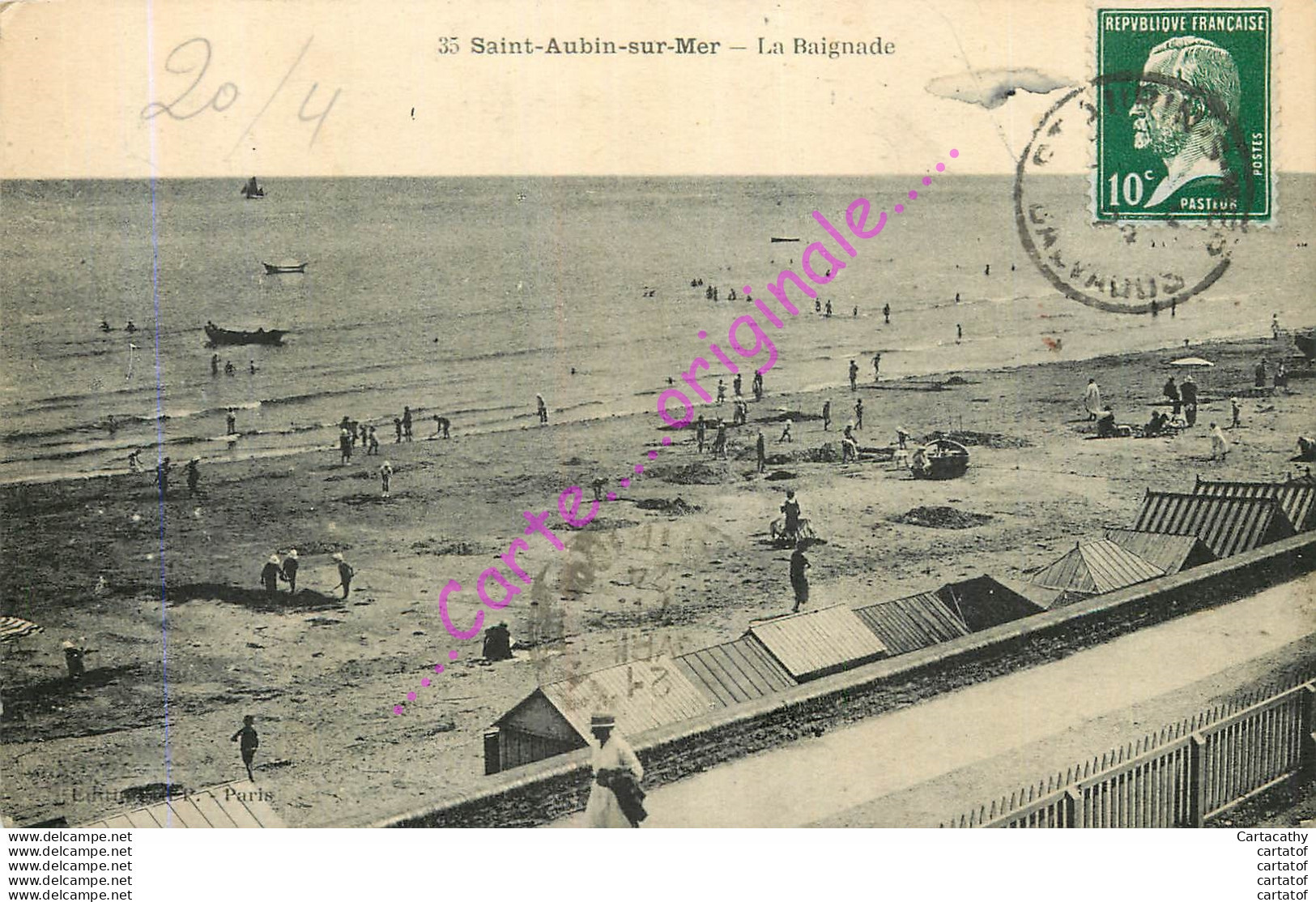 14.  SAINT AUBIN SUR MER .  La Baignade . - Saint Aubin