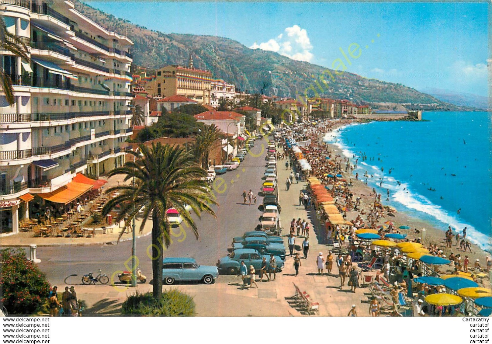 06.  MENTON . Le PARIS PALACE . La Promenade . Les Plages. Vue Vers L'Italie . - Menton