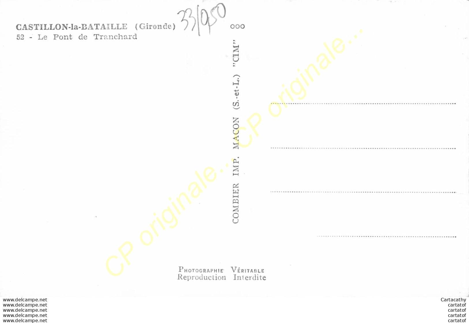 33.  CASTILLON LA BATAILLE .  Le POnt De Tranchard . - Autres & Non Classés
