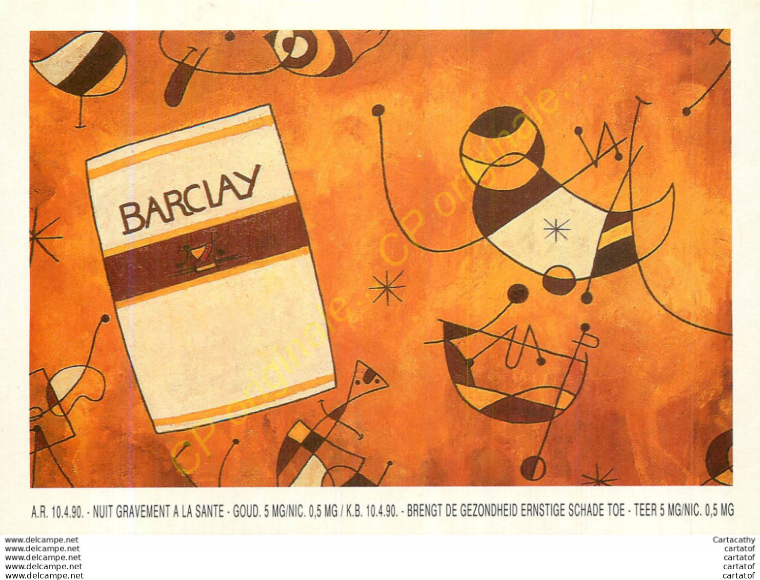 CP Publicitaire  (Cigarettes)  BARCLAY . - Publicidad