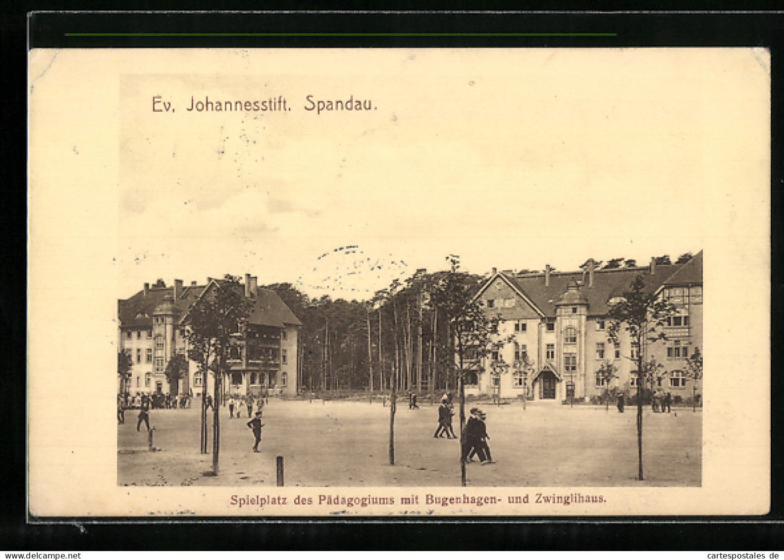 AK Berlin-Spandau, Evangelisches Johannesstift, Spielplatz Des Pädagogiums Mit Bugenhagen-u. Zwinglihaus  - Spandau
