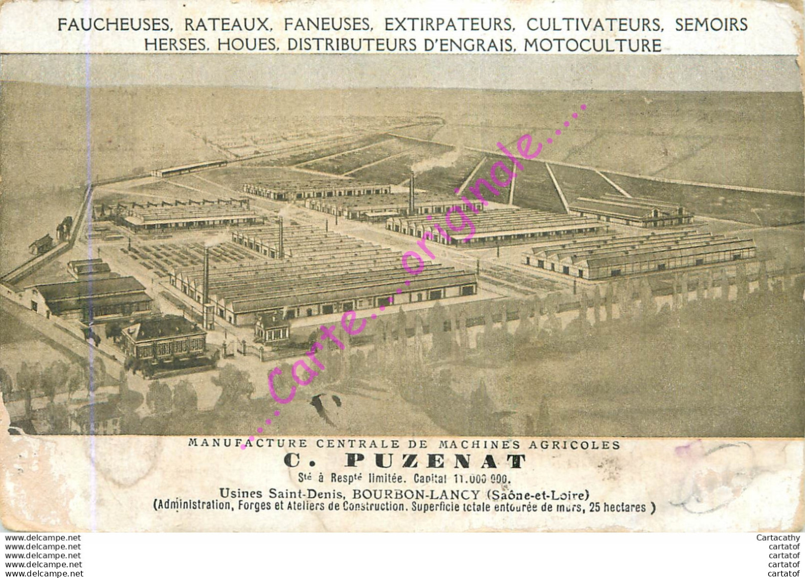 Manufacture PUZENAT à BOURBON LANCY .  CPA Publicitaire Quincaillerie MOUTET-BAGES à BRIOUDE . - Sonstige & Ohne Zuordnung