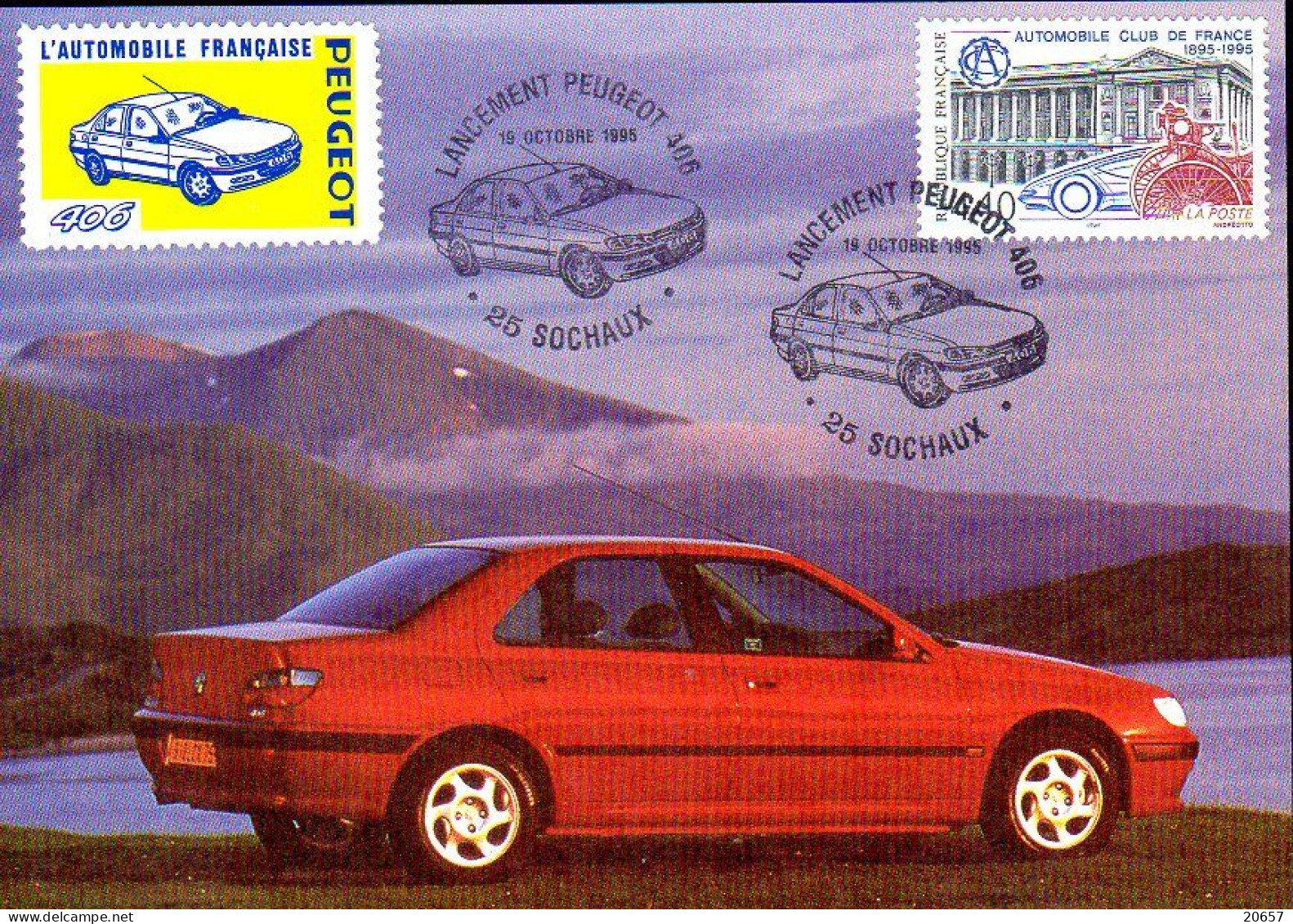 France 1995 Commémoratif Peugeot 406, Automobile Club - Automobile