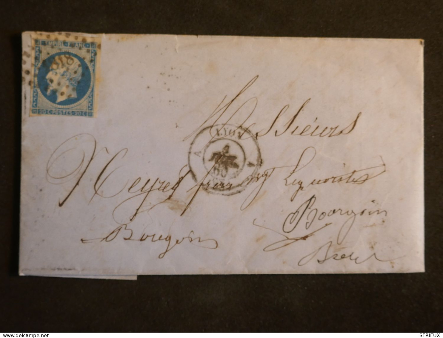 DO11 FRANCE  BELLE LETTRE  1860 LYON A BOURGOIN +N°14 FONCé +AFF. INTERESSANT+++ - 1849-1876: Période Classique