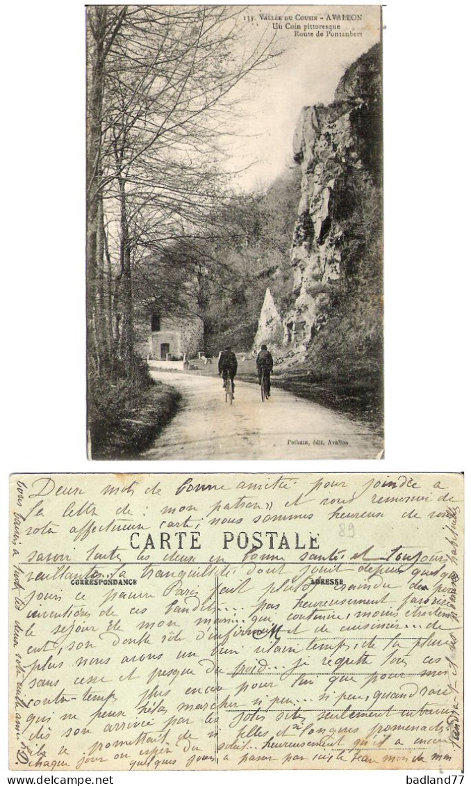 89 - AVALLON - Vallée Du Cousin - Un Coin Pittoresque - Route De Pontaubert Animée-cyclistes) - Avallon