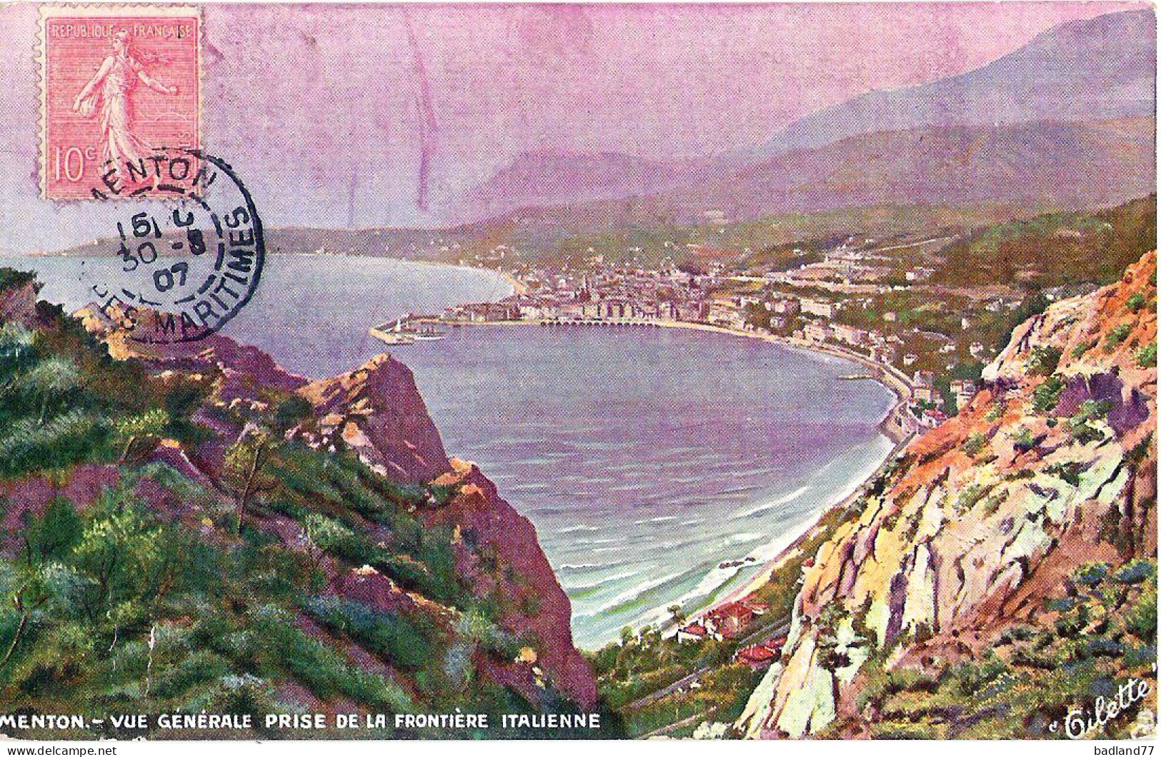 06 - MENTON - Vue Générale Prise De La Frontière Italienne - Menton