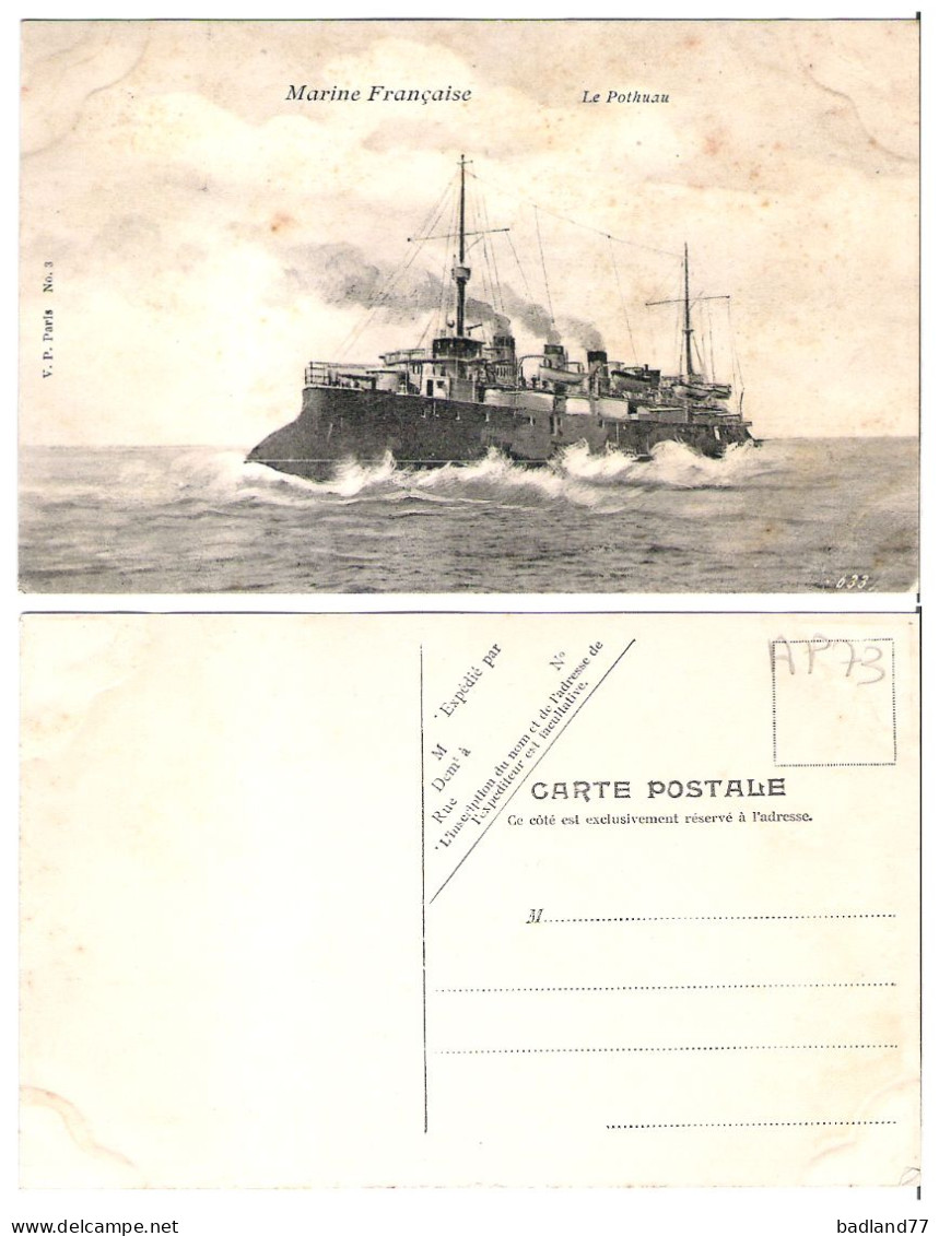 Marine Française - Le Pothuau   (non Circulée) - Warships