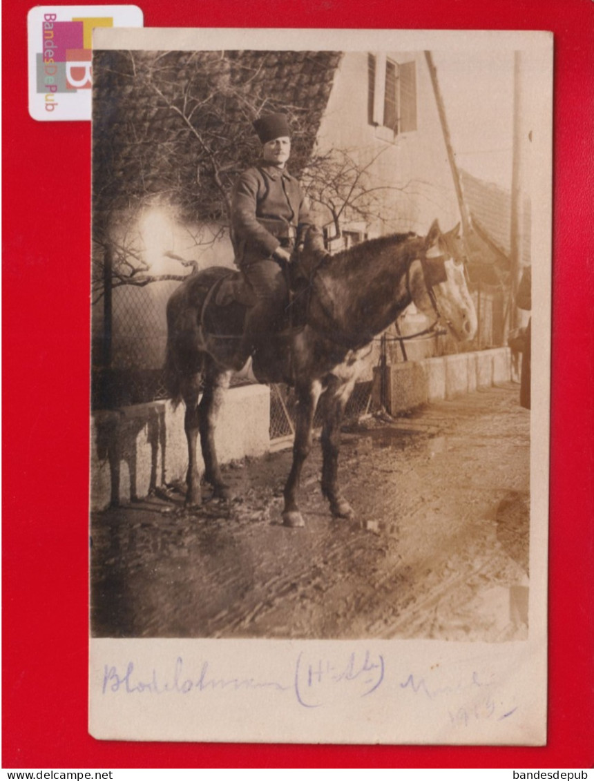 BLODELSHEIM Haute Alsace Jeune Soldat Sur Cheval Maison Cavalier 1919 Marcel - Andere & Zonder Classificatie