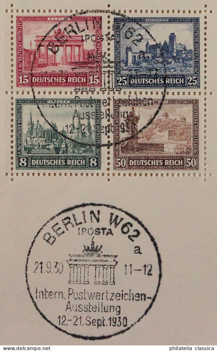 Dt. Reich  Bl. 1, Schöner IPOSTA-Block Mit Sonderstempel Auf Brief, KW 2000,- € - Storia Postale