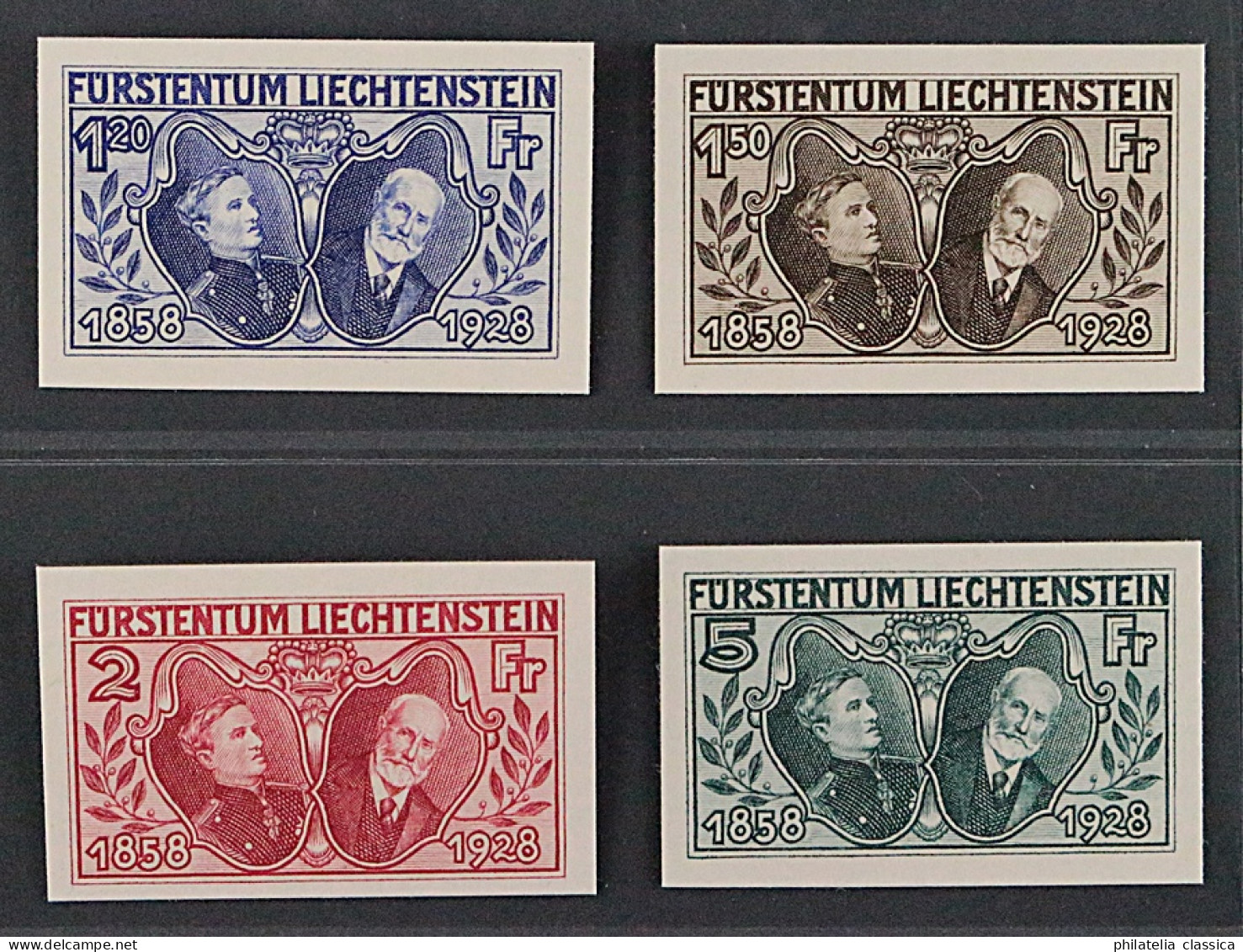 Liechtenstein  86-89 P1 (*)  UNGEZÄHNTE PROBEDRUCKE KARTON, SELTEBN  KW 850,- € - Unused Stamps