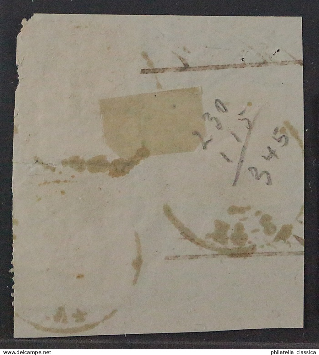 Dt. Reich  6 + 5 (2) Farbfrankatur HERRLICHE PRÄGUNG, Briefstück, KW 150,- € - Oblitérés