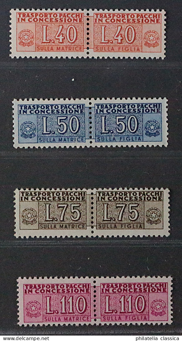 Italien PAKETZUSTELLUNG 5-8 ** Ausgabe 1955, WZ 4 Sterne, Postfrisch, KW 800,-€ - Paquetes En Consigna