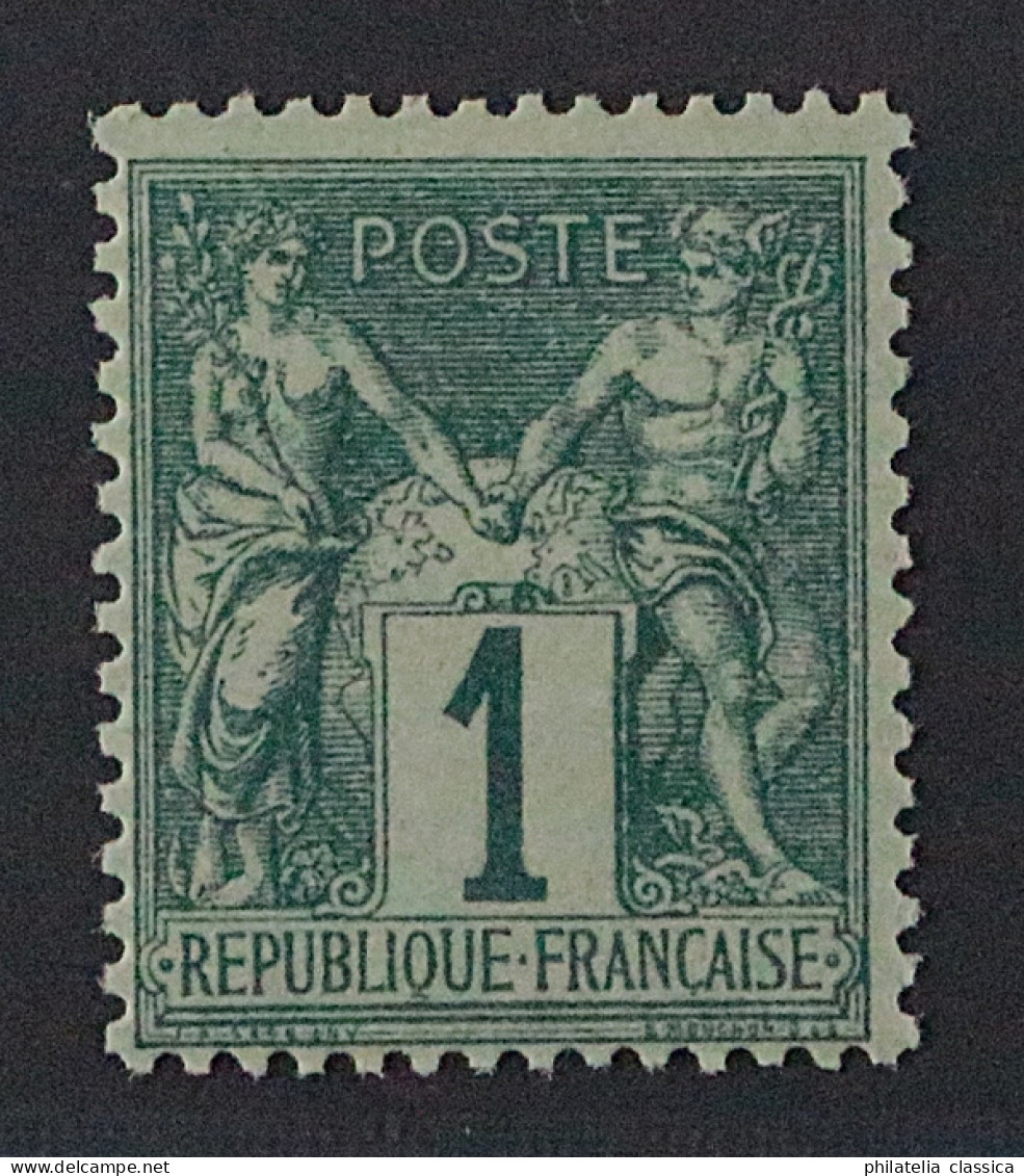 Frankreich  56 I **  Allegorien 1 C. Seltene Type I, Postfrisch, KW 340,- € - 1876-1878 Sage (Typ I)