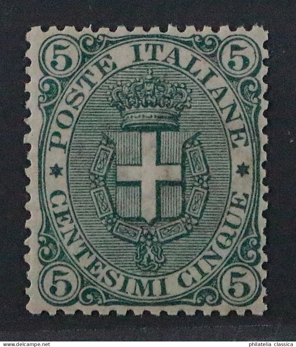 Italien  90 **  1891, Wappen 5 Cmi. Grün, Scott #67 MNH, Postfrisch, KW 1000,- € - Neufs