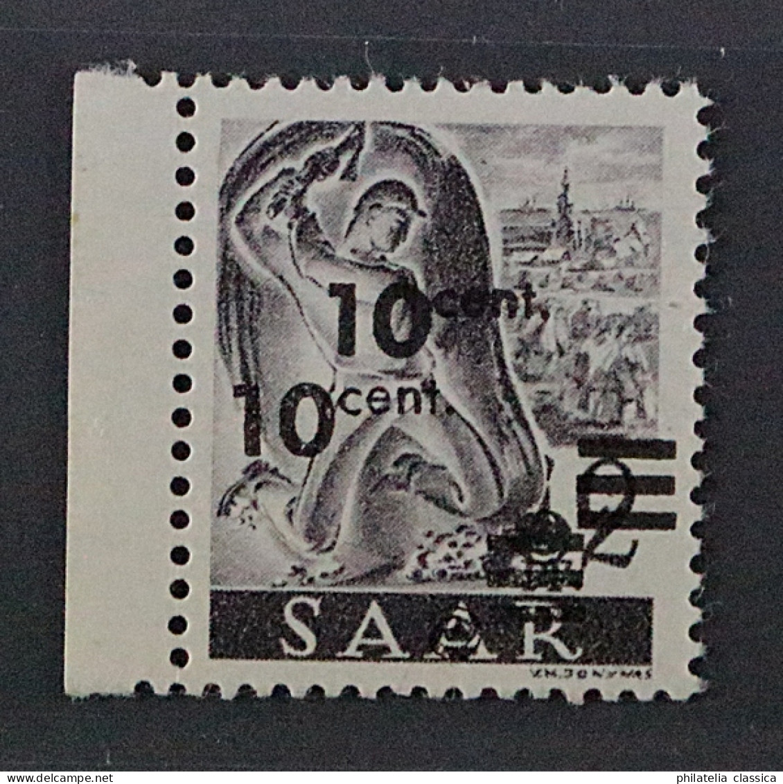 SAARLAND  226 II DD **  10 C. DOPPELTER AUFDRUCK, Postfrisch, Geprüft KW 500,- € - Unused Stamps