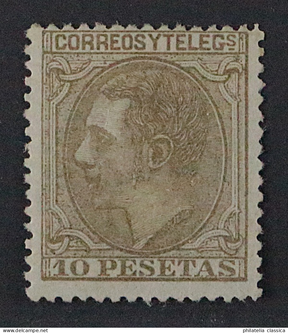 Spanien  185 *  1879, König Alfons 10 Pesetas, Originalgummi, KW 1900,- € - Ongebruikt