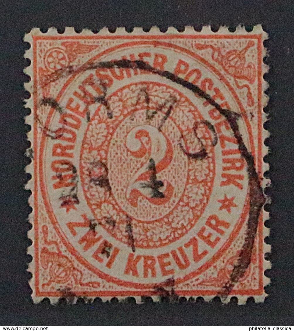 1869, NORDDEUTSCHER BUND (NDP) 21, 2 Kr. Gezähnt, Sauber Gestempelt, 140,-€ - Usati