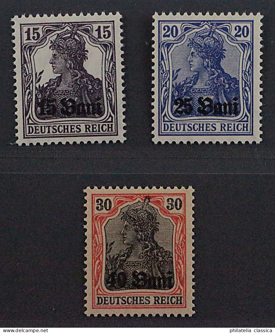 1917, RUMÄNIEN 1-3 ** Fehl-Aufdruck Ohne M.V.i.R., Postfrisch, Geprüft 300,-€ - Occupazione 1914 – 18