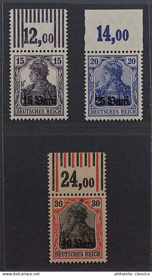 RUMÄNIEN 1-3 OR ** Fehl-Aufdruck Mit OBERRAND, Postfrisch, SELTEN,geprüft 300,-€ - Occupazione 1914 – 18