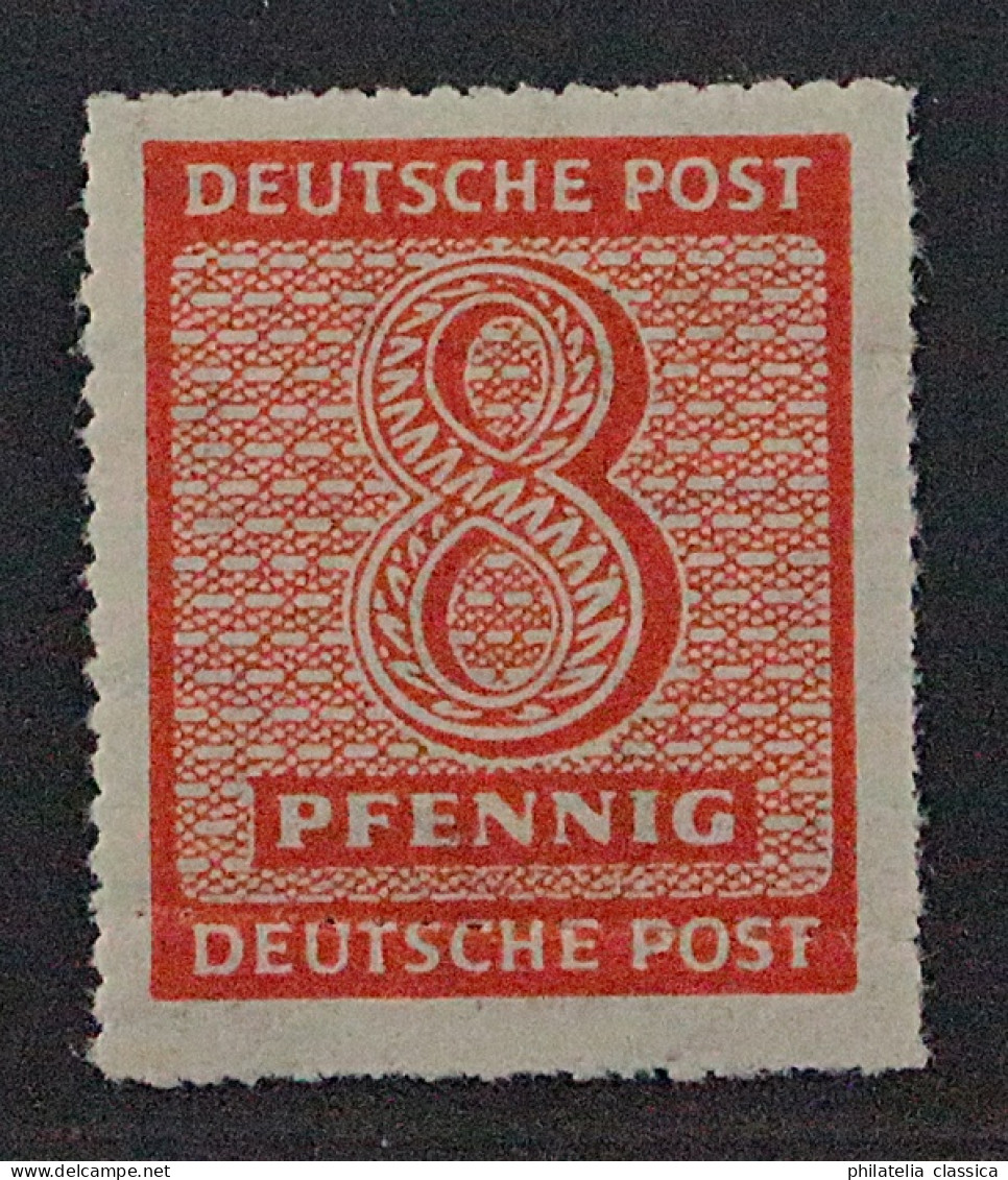 SBZ 118 D Y ** ROSSWEIN 8 Pfg. Wz. Y Mit DOPPELDURCHSTICH,  Geprüft 300,-€ - Mint