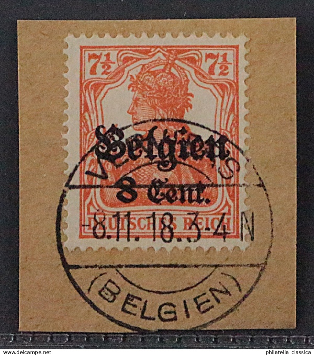 1916, I. Weltkrieg BELGIEN 13 B II, Zwischenraum Weit, Briefstück, Geprüft BPP - Besetzungen 1914-18