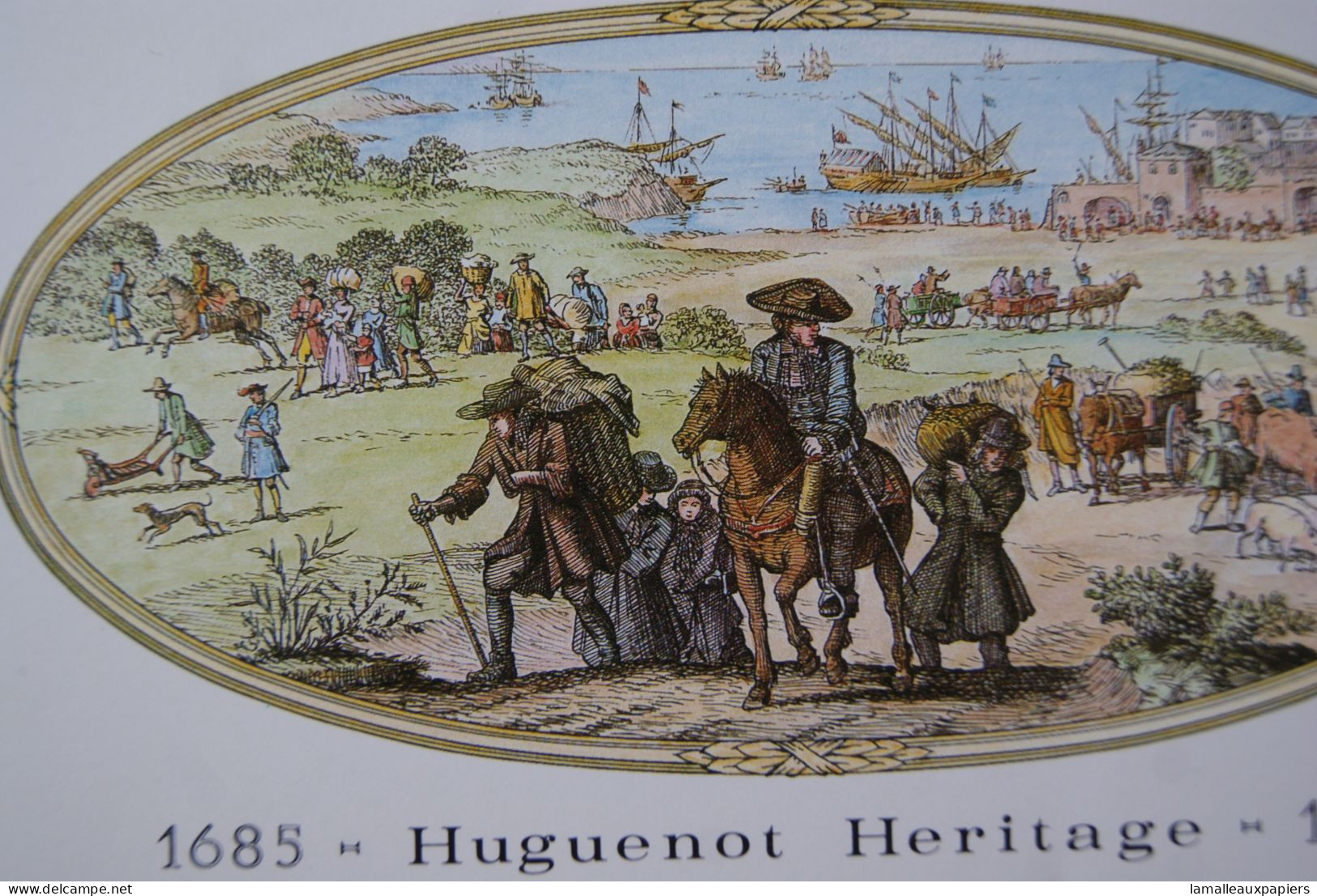 6 Timbres Thème Huguenot Héritage 1685-1985 (1985) - Jersey