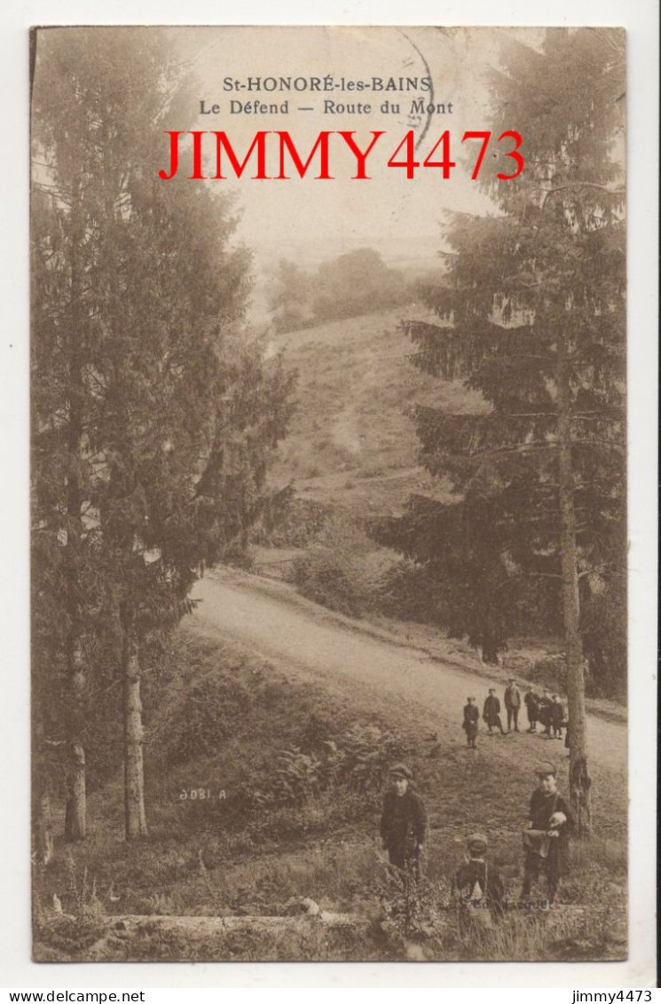 CPA - St-HONORE-les-BAINS En 1930 - Le Défend - Route Du Mont ( Bien Animée ) Edit. Bourgeois Frères - Saint-Honoré-les-Bains