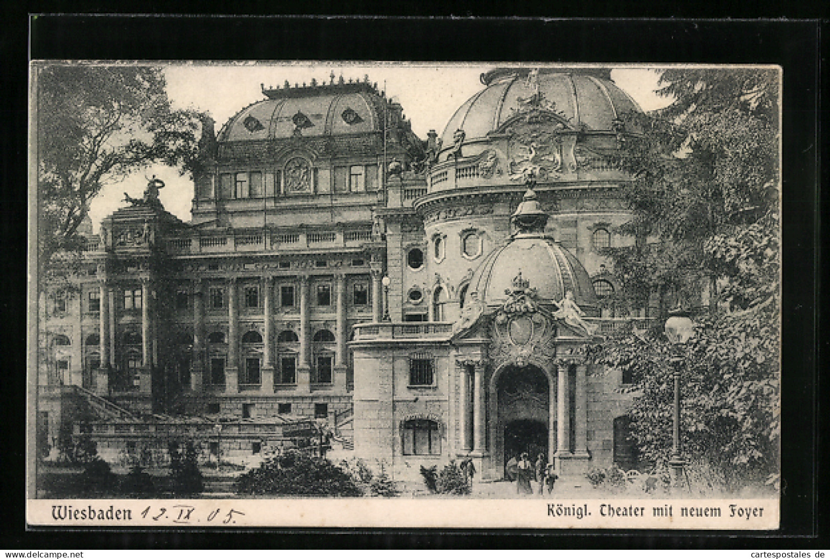 AK Wiesbaden, Königliches Theater Mit Neuem Foyer  - Theatre