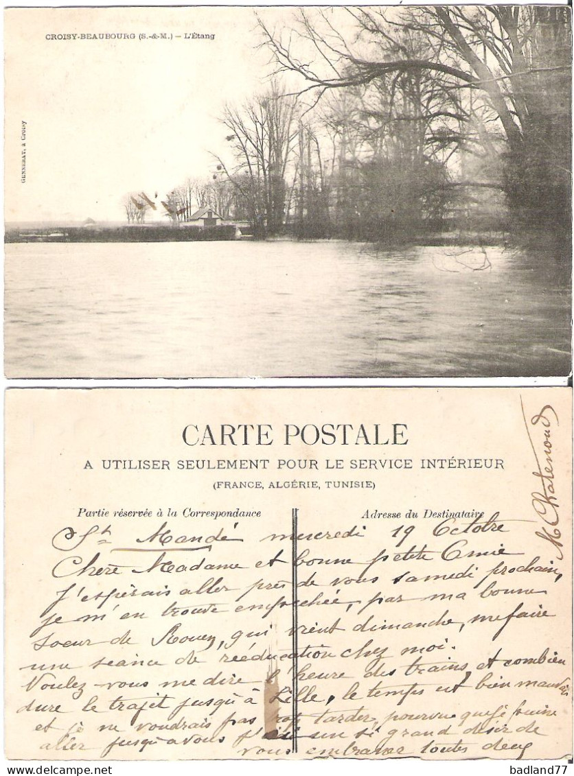 77 - CROISY-BEAUBOURG (CROISSY) - L'Etang - Other & Unclassified