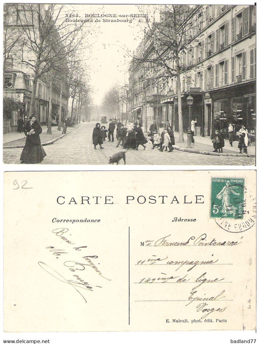 92 - BOULOGNE-sur-SEINE - Boulevard De Strasbourg  (belle Animation) - Other & Unclassified