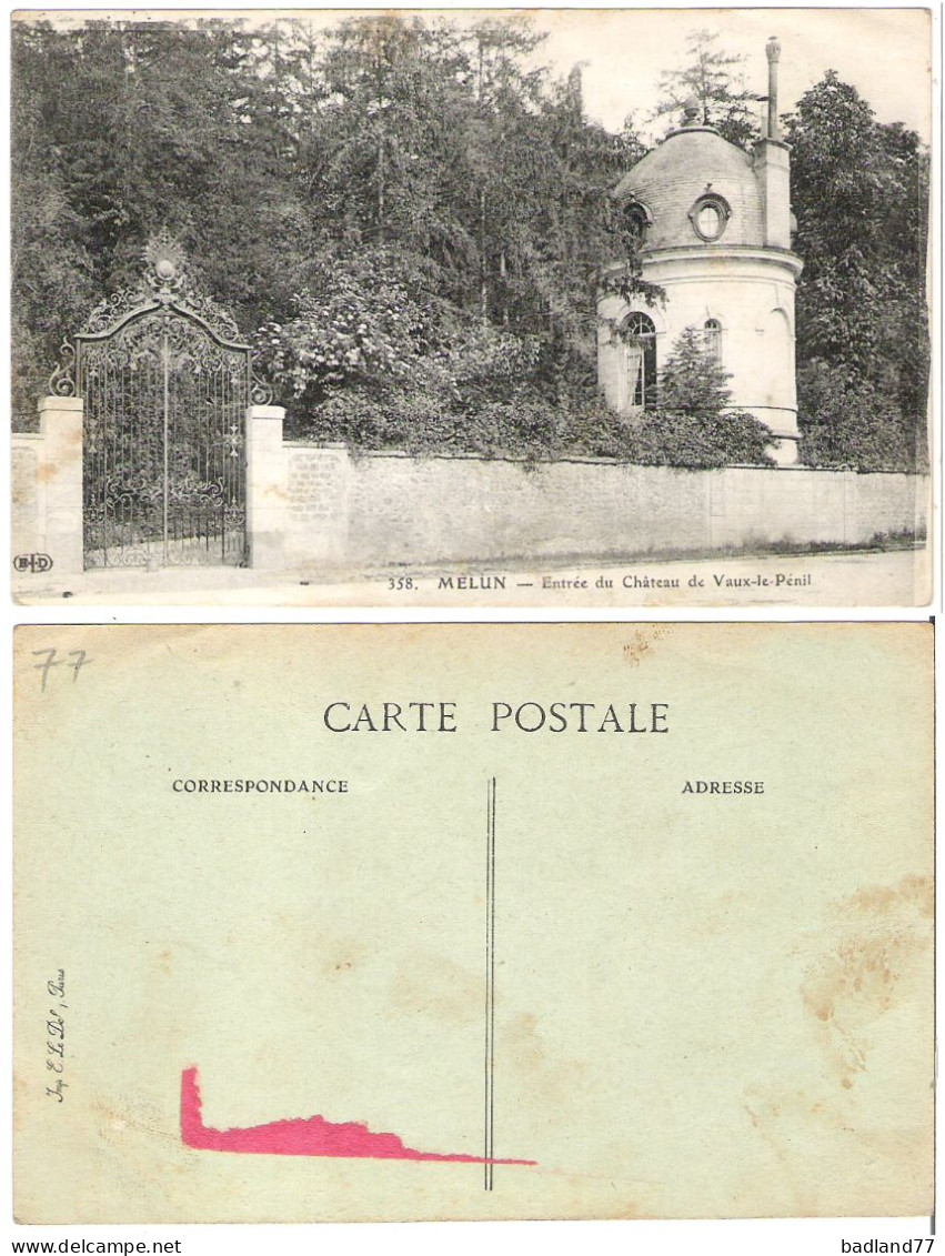 77 - MELUN - Entrée Du Château De Vaux-Le-Pénil (non Circulée) - Melun