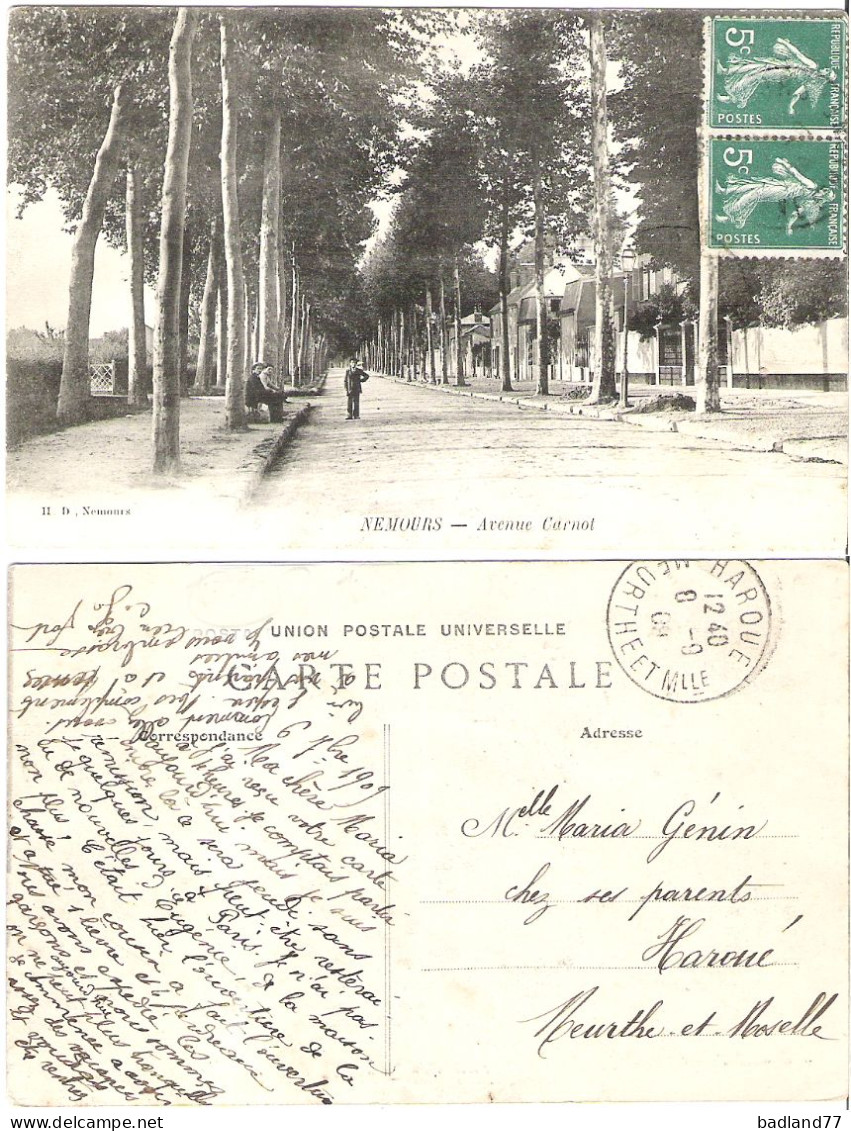 77 - NEMOURS  - Avenue Carnot  (animée) - Nemours