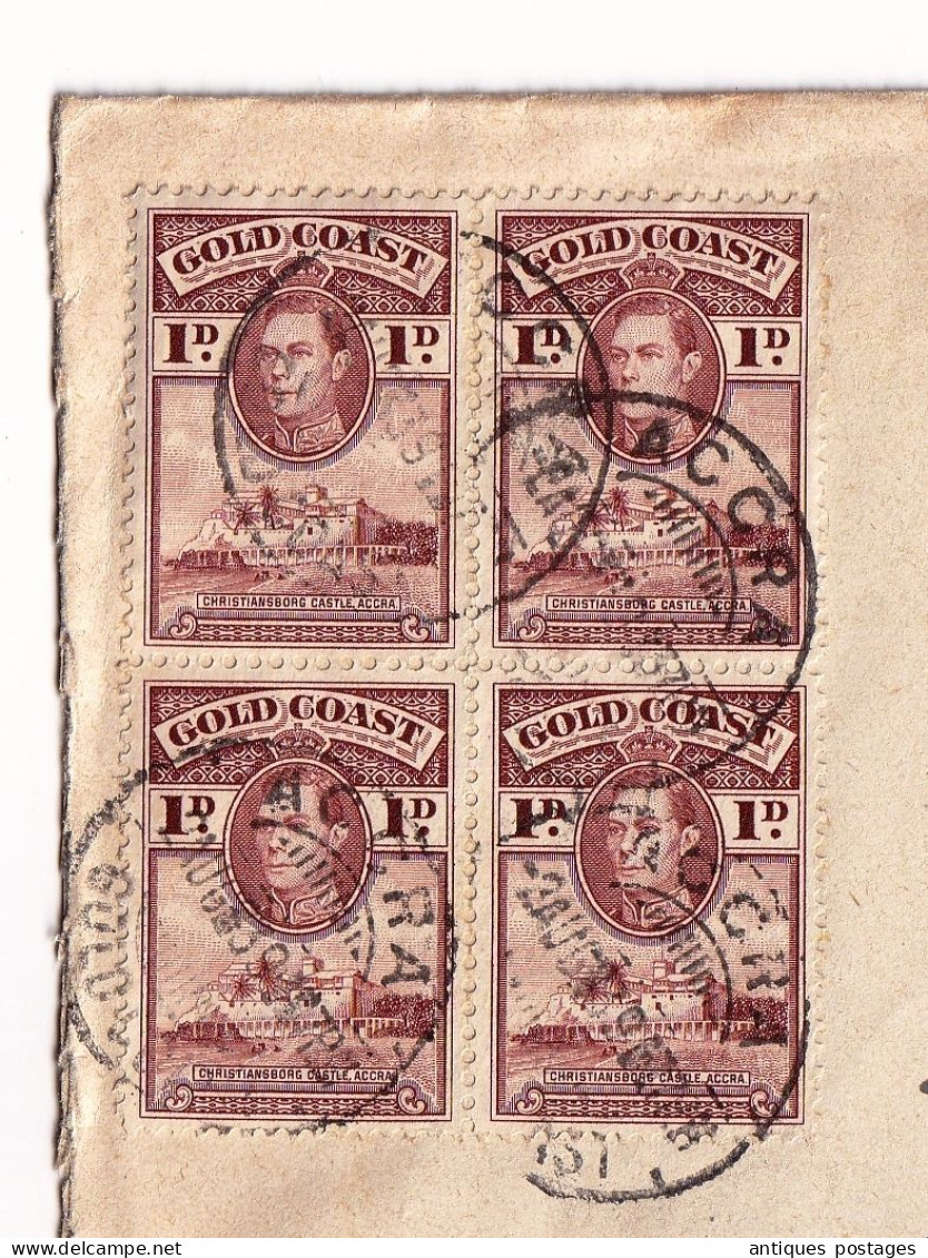 Lettre Accra 1939 Gold Coast Ghana Frankfurt Deutschland Stamp King George VI - Côte D'Or (...-1957)