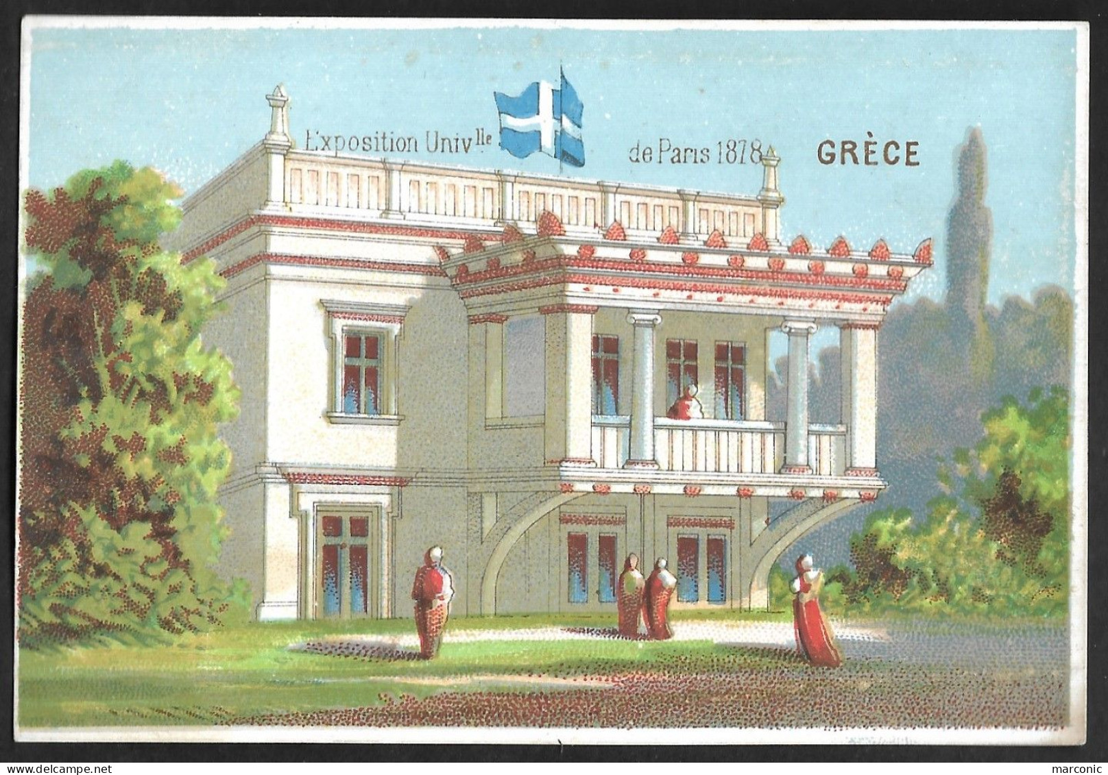 Chromo Dos Vierge - Exposition Universelle De Paris 1878 - Pavillon GRECE - Other & Unclassified
