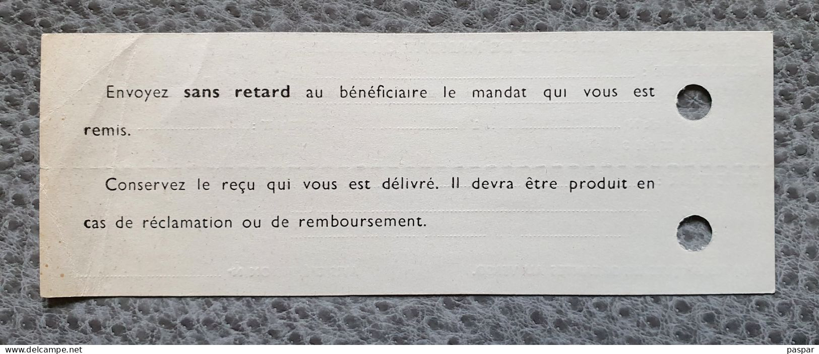 Formulaire Vierge De Demande De Mandat Ordinaire PTT N° 1411 Bis Poste France - Documentos Del Correo