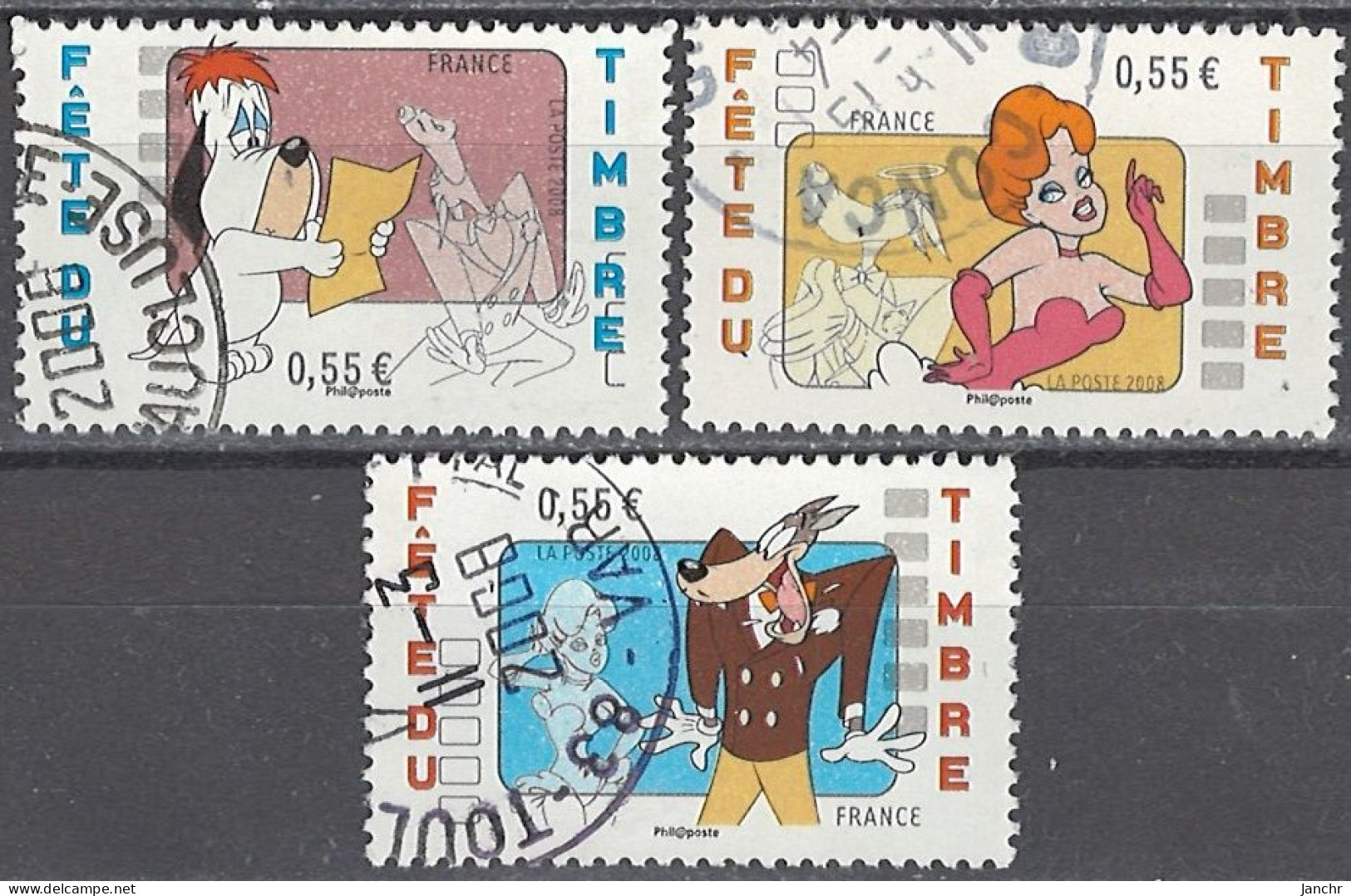 France Frankreich 2008. Mi.Nr. 4376-4378, Used O - Used Stamps