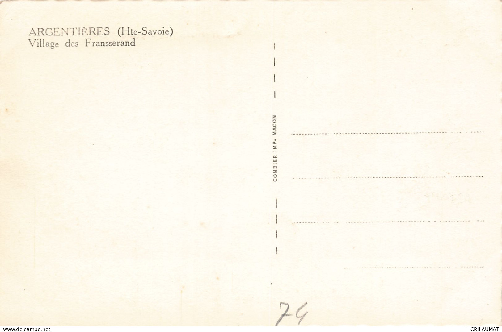 74-ARGENTIERES-N°T5269-E/0127 - Other & Unclassified