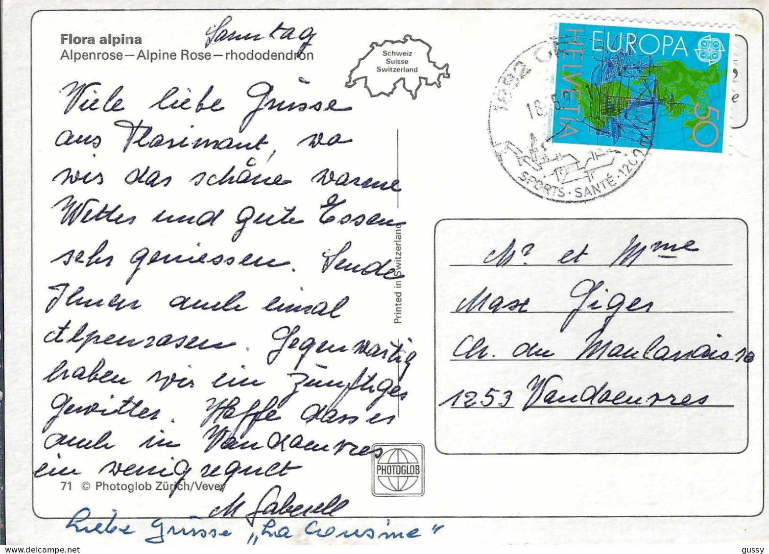 SUISSE Ca.1992: CP Ill. De Gryon (VS) à Vandoeuvres - FDC